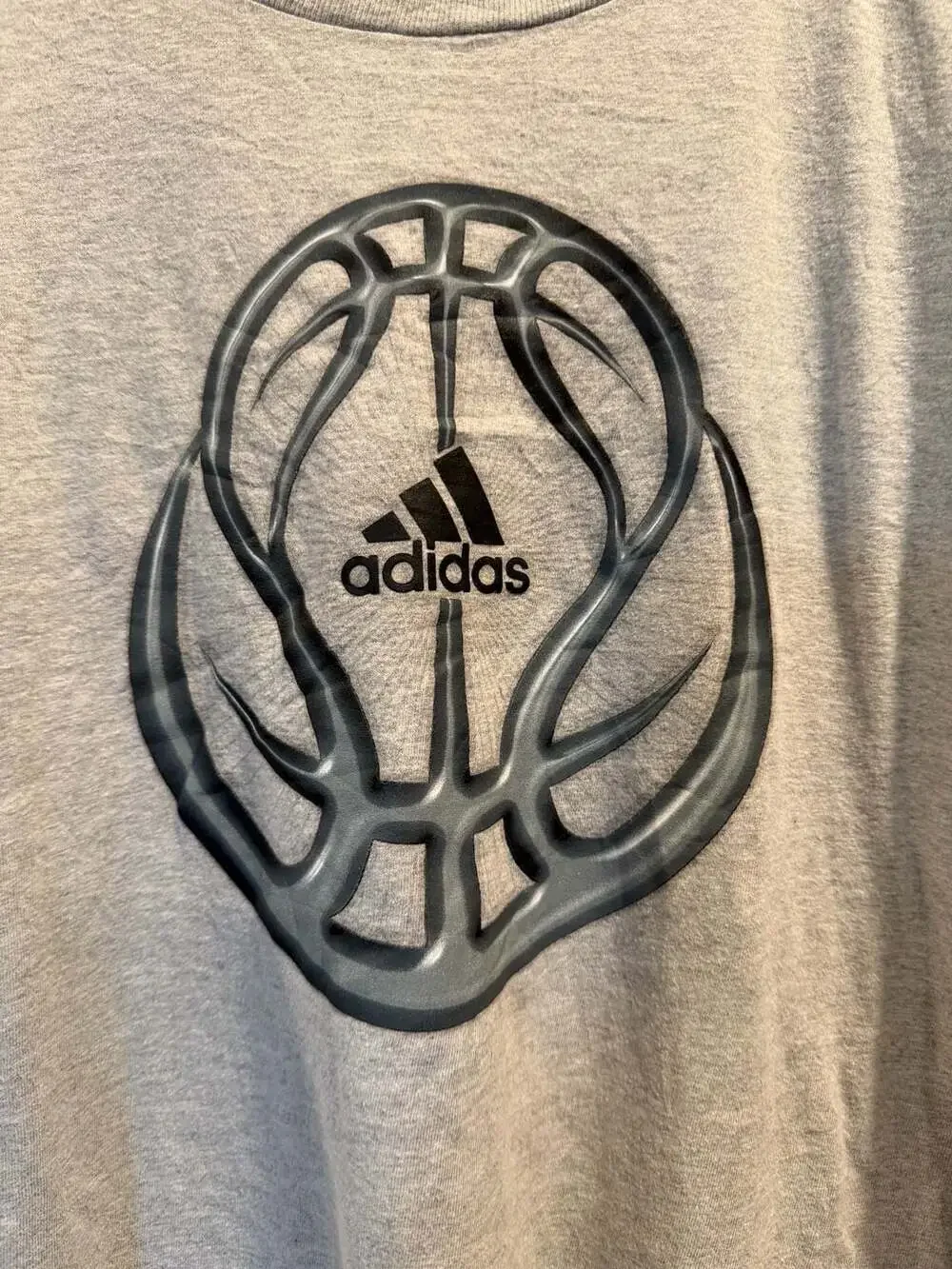 Adidas Grey Heather Basketball Graphic Short Sleeve T-Shirt 2XL